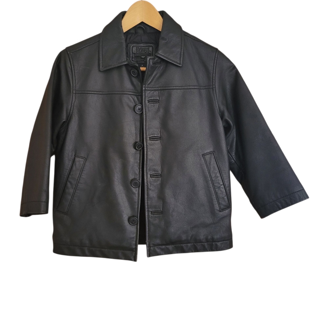 The Children’s Place Leather Jacket Boys Size S (5/6) Black